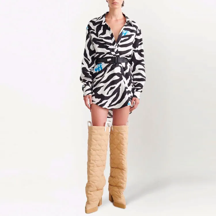 OFF WHITE SS22 Long Sleeved Dresses Women's Black/White-1