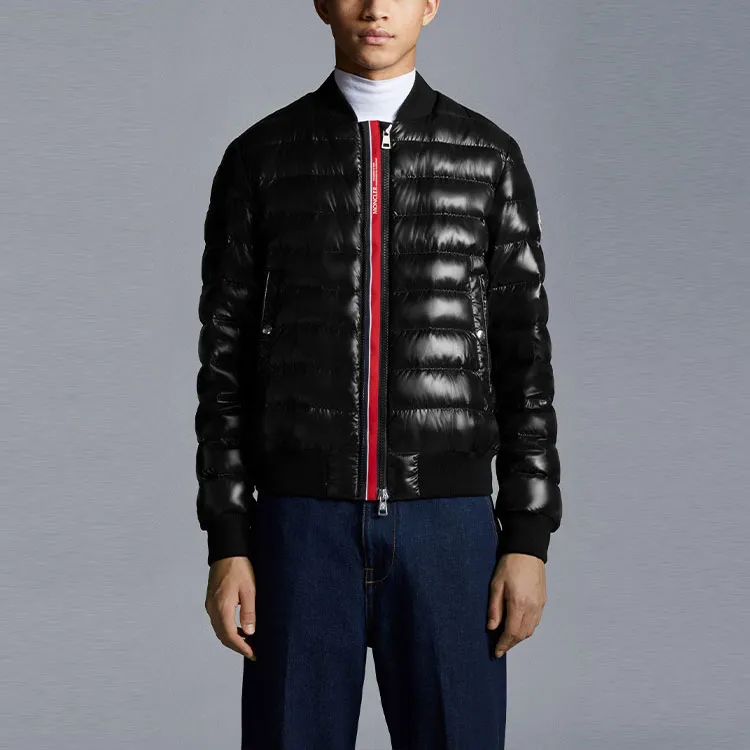 Moncler FW22 Solid Color Stand Collar Loose Fit Down Jacket Men's Black-2