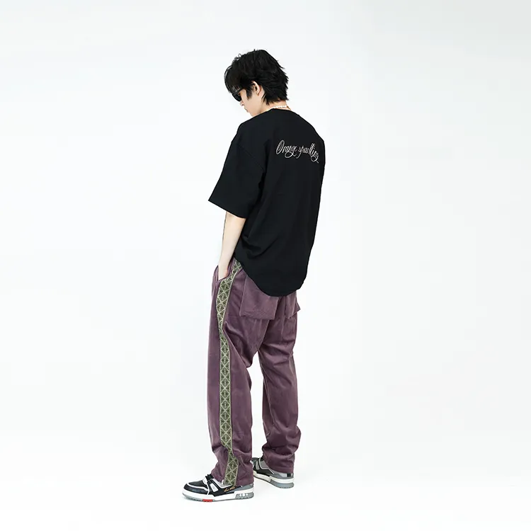 MODITEC Straight Casual Pants Unisex Purple-4