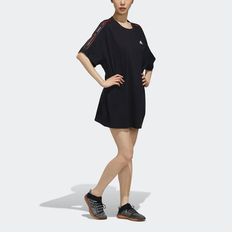 Adidas Short Sleeved Dresses Women's Black-4