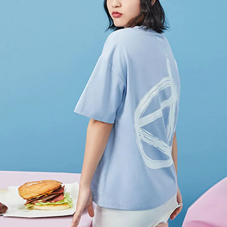 LiNing x Disney Drop Shoulder Sleeve T Shirt Women's Blue-3