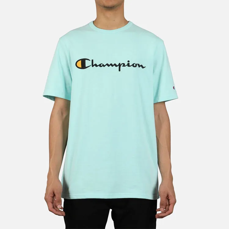 Champion Straight T Shirt US Version Unisex Mint Green-2