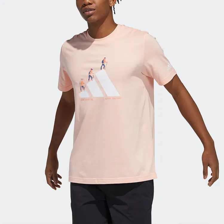 Adidas T Shirts Unisex Hazy Coral Pink-3