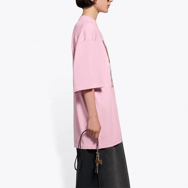Balenciaga I Love Cats T Shirt 'Pink'-4