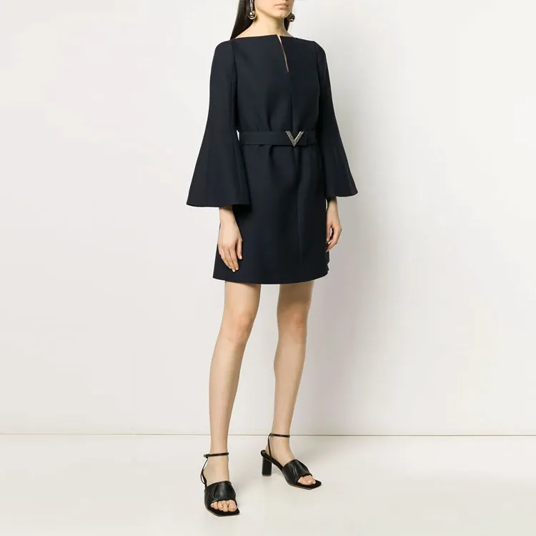 Valentino Long-Sleeved Dresses Women's Midnight Blue-4