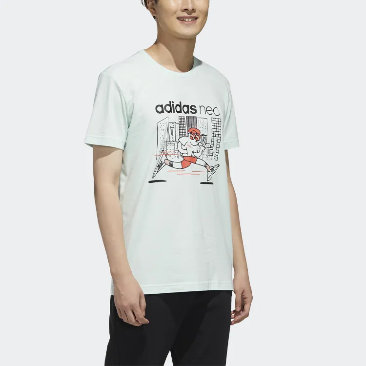 Adidas Neo Set-in Sleeve T-Shirt Men's Green-5