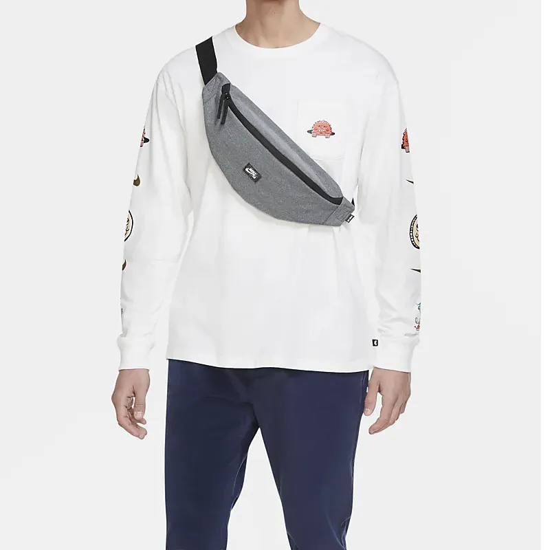 Nike Fabric Sling Bag Crossbody Bag Fanny Pack Regular Unisex Gray-4
