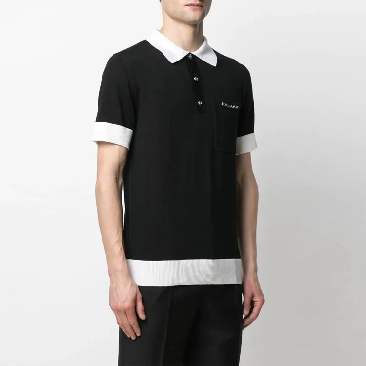 BALMAIN Polo Shirts Men Black-2