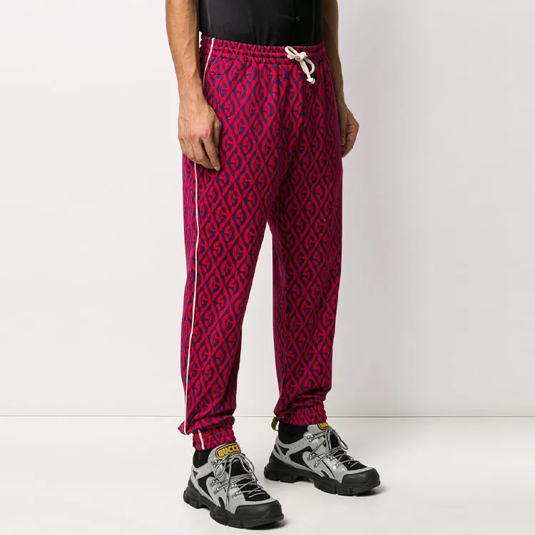 GUCCI Knitted Sweatpants Men Rose Red-3