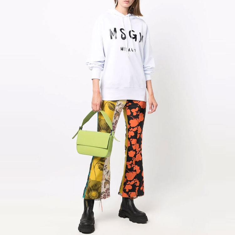 MSGM Logo Printed Drawstring Hoodie - POIZON