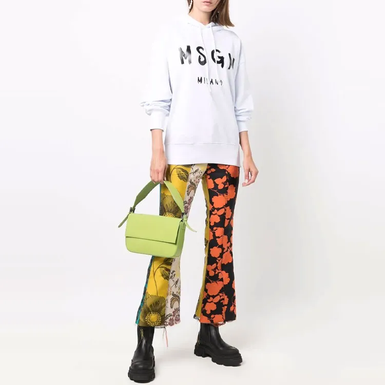 MSGM Logo Printed Drawstring Hoodie-1