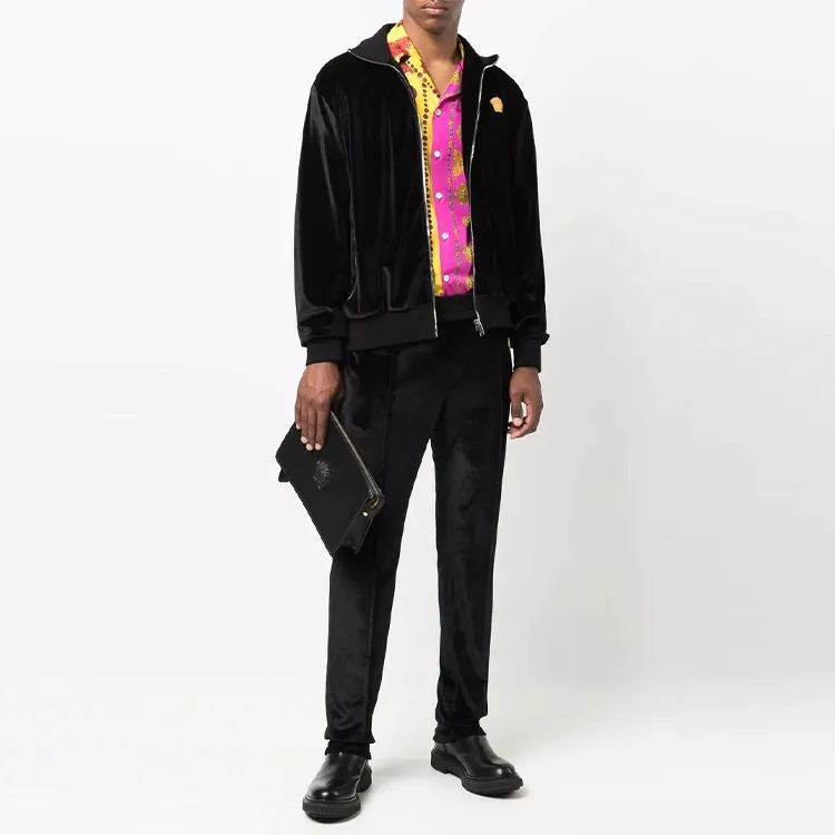 VERSACE Knitted Sports Pants Men's Black-1