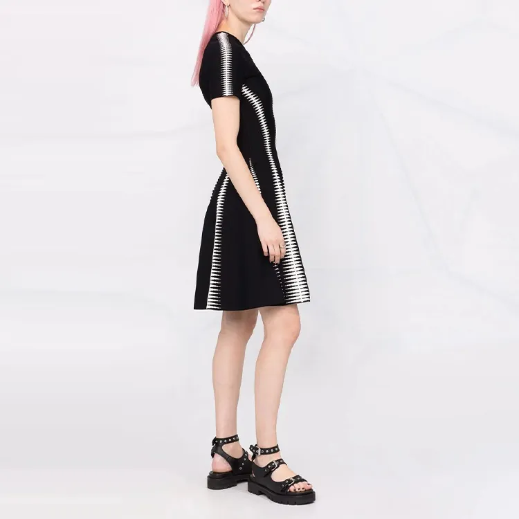Alexander McQueen Short Sleeved Dresses Women's Black-3