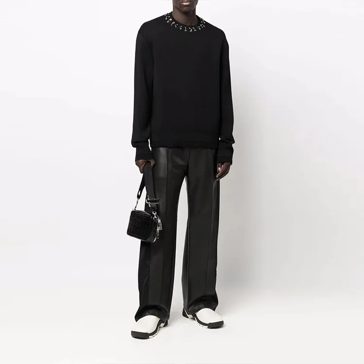 Givenchy Metallic Hoop Detail Wool Pullover Sweater-1