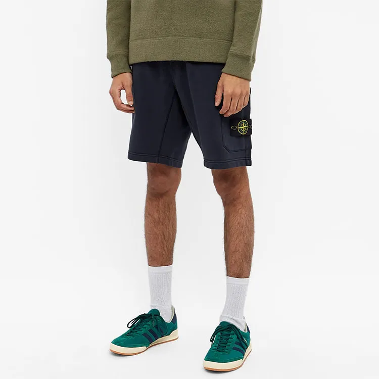 STONE ISLAND 64651 Cotton Fleece Garment Dyed Shorts-2