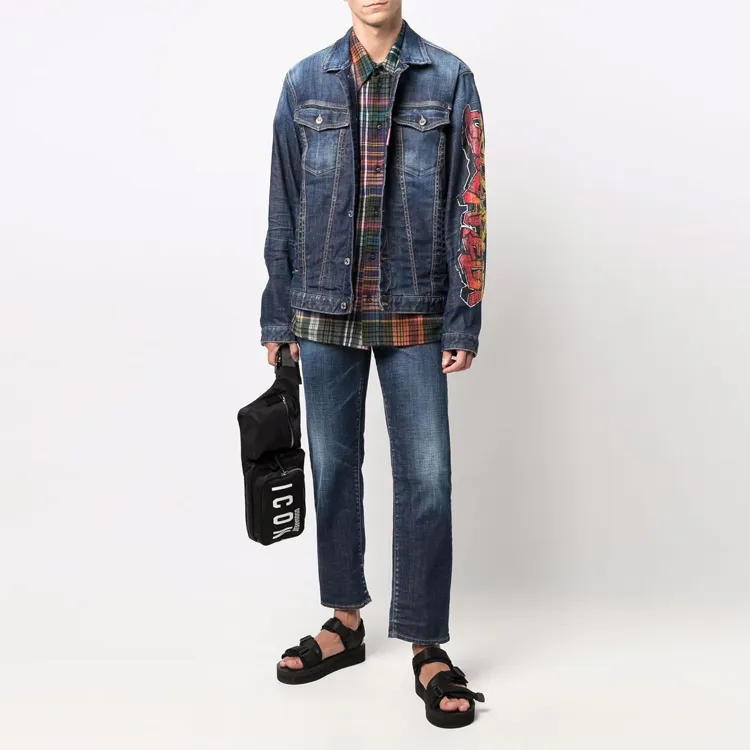 DSQUARED2 Graffiti Logo print Denim Jacket-1