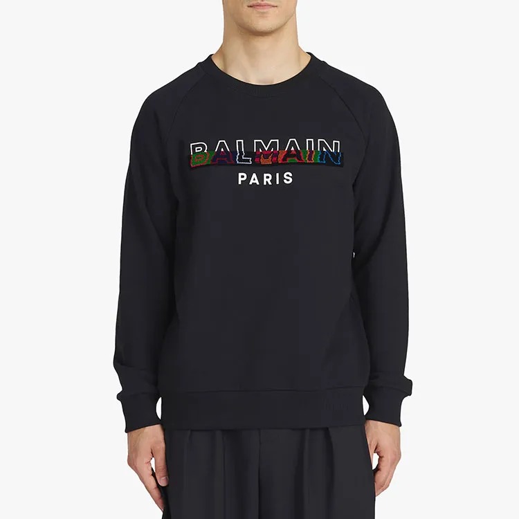 BALMAIN Sweatshirts Men Black-4