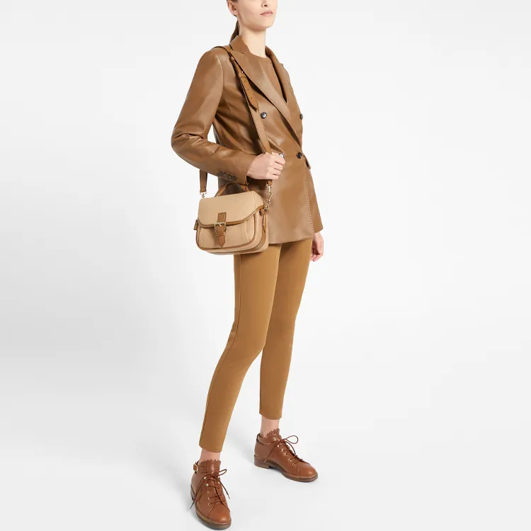 MaxMara Leather Jackets Women's Camel-1
