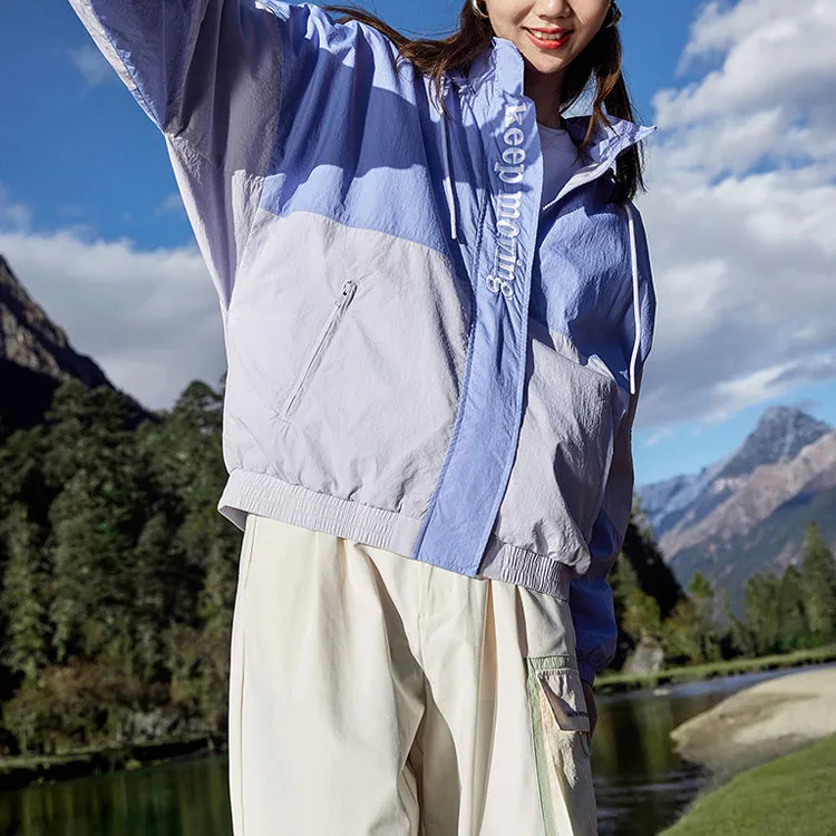 ANTA Life Collection Cropped Coats Women's Sky Feather Blue-4