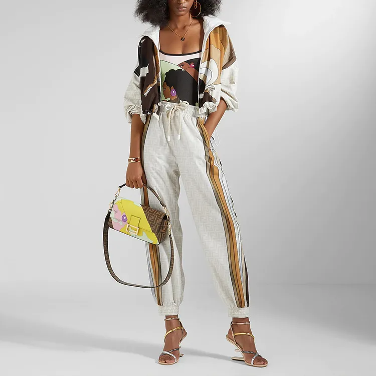 FENDI SS22 Knitted Sweatpants Women's White-2