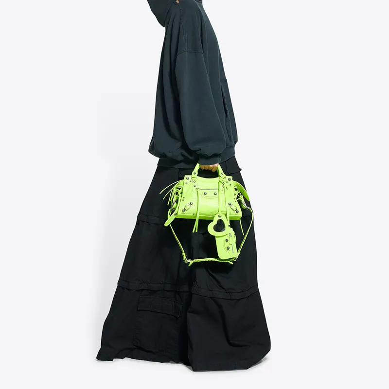 Balenciaga Fine Grained Sheepskin Shoulder Bag, Crossbody Bag Extra Small Women's Fluorescent Yellow-4