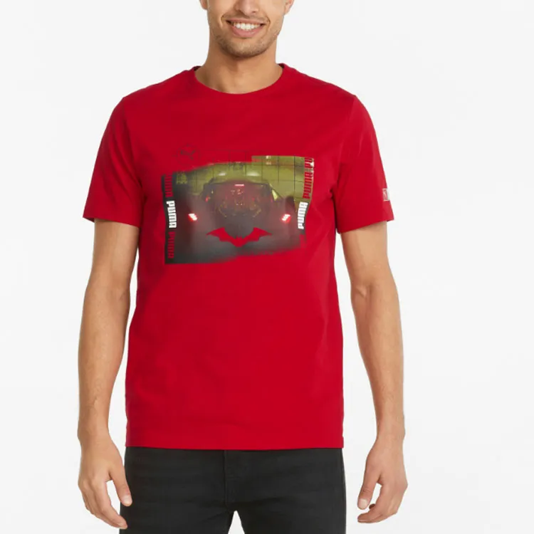 PUMA T Shirts Men Cherry Red-3