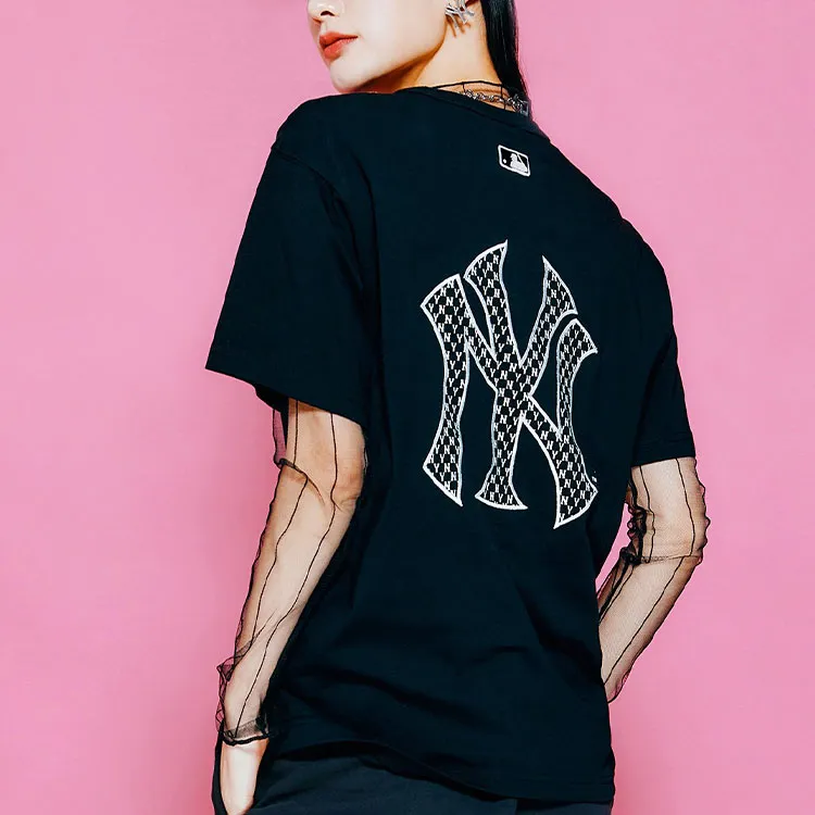 MLB Old Flower T Shirts Unisex Black-8