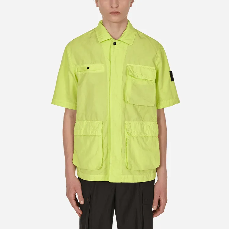 STONE ISLAND Logo Patch Short Sleeved Shirt-2