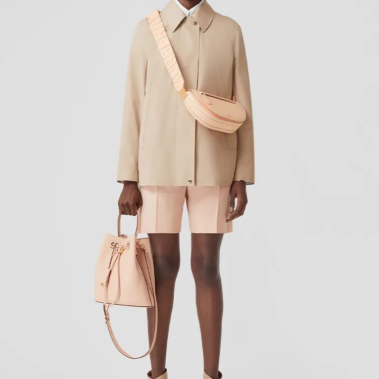 Burberry Bag Collection Calfskin Shoulder Bag Crescent Bag Portable Crossbody Bag Shoulder Bag Women's Peach Pink-6