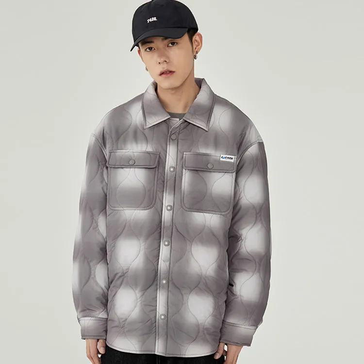 F426 FW22 Plaid Gradient Lapel Loose Fit Puffer Jacket Unisex-1