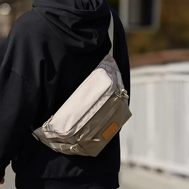 LiNing Sports Life Collection Polyester Fanny Pack, One Shoulder Bag, Crossbody Bag, Sling Bag Regular Unisex Khaki-5