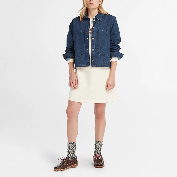 Timberland Denim Jackets Women's Dark Blue-1
