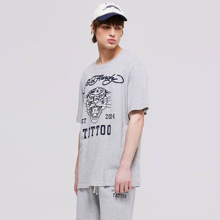 Ed Hardy T Shirts Men Plain Pure Gray-4