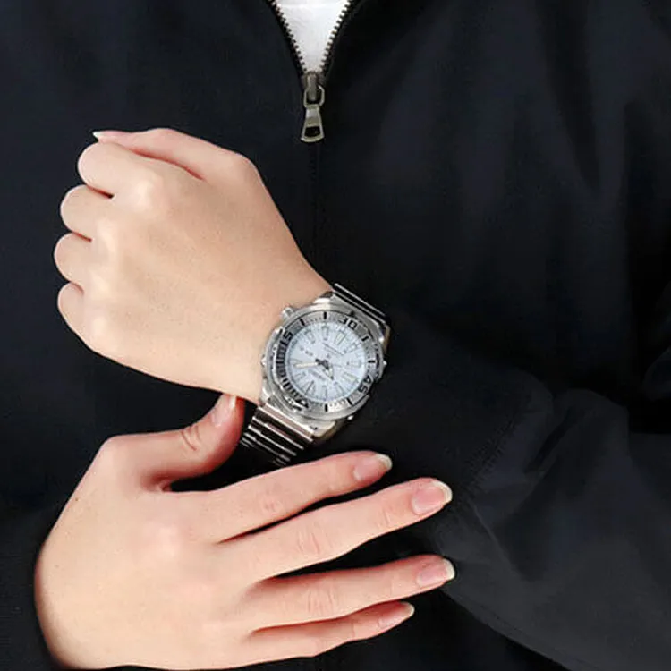 SEIKO Prospe Automatic Mechanical Movement Stainless Steel Strap Watch Men's Watches White Dial-4