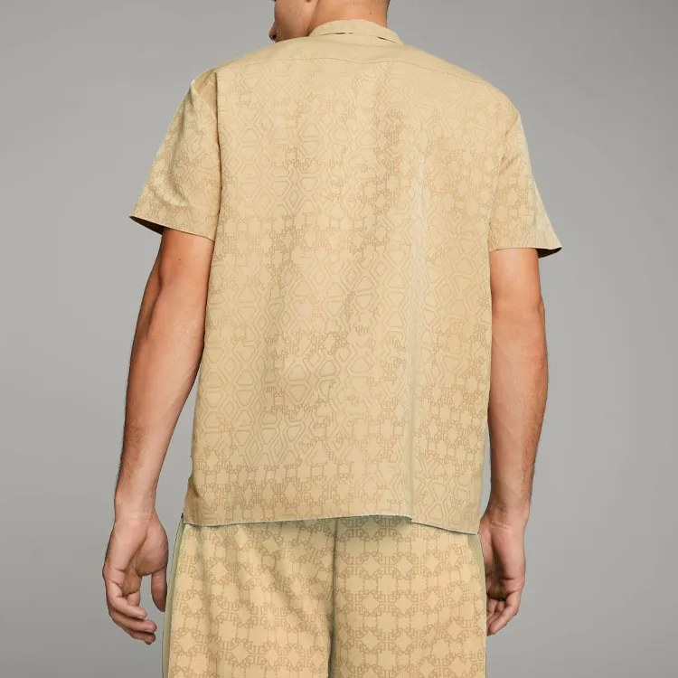 PUMA X DAPPER DAN Co branded Series Shirts Men Ginger Yellow-4