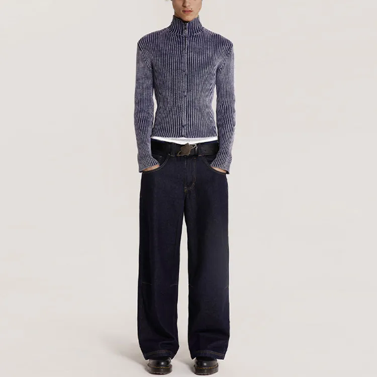 Jaded London Knitwear Unisex Denim Blue-2