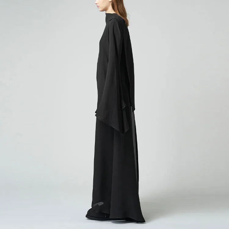 Yohji Yamamoto Long Sleeved Dresses Women's Black-4