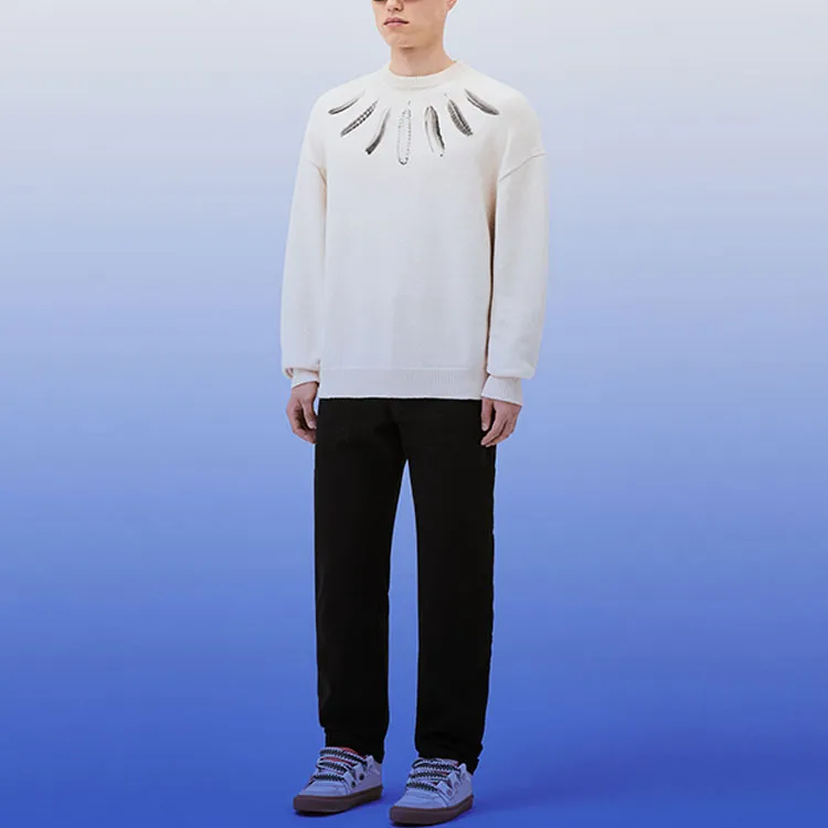 Marcelo Burlon Feather Printed Crewneck Sweater-2