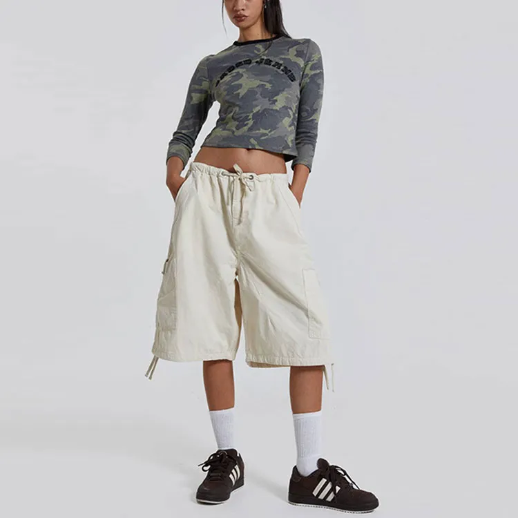 Jaded London Cargo Shorts Unisex Beige-3