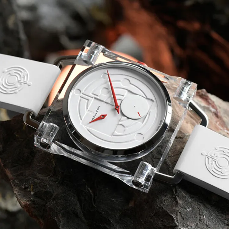 HAMILTON Automatic Mechanical Movement Men's Watches Watch 47mm White Dial Stainless Steel Watch Case Rubber Strap-3