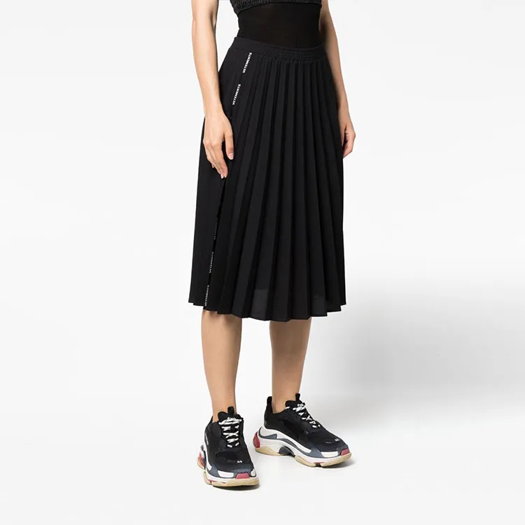 Vetements Plissee Logo Skirt 'Black'-3