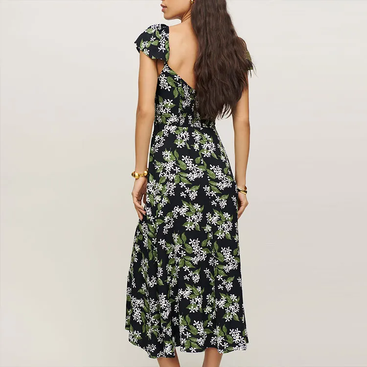Reformation Short Sleeved Dresses Women's Fragrance Green-1