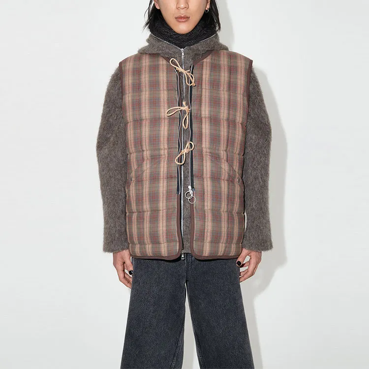 OUR LEGACY Tartan Padded Cotton Vest-4