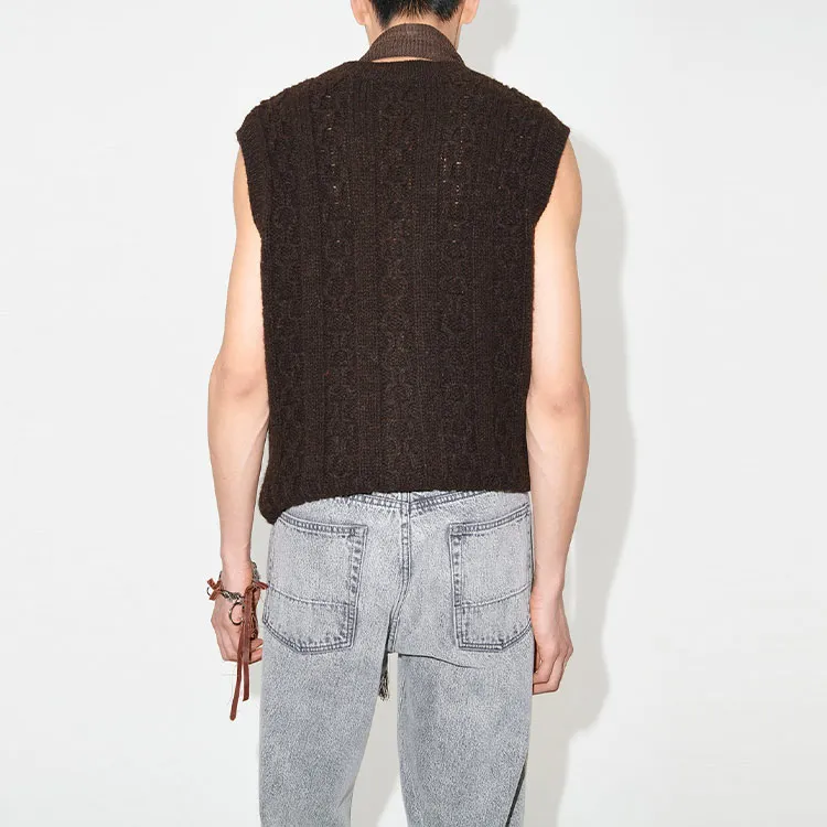 OUR LEGACY V-neck Wool Cable-knit Vest-3