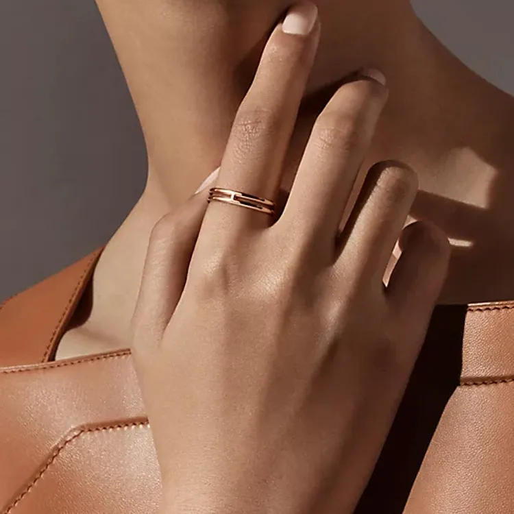 HERMES Karat Gold Rings Unisex Rose Gold-1