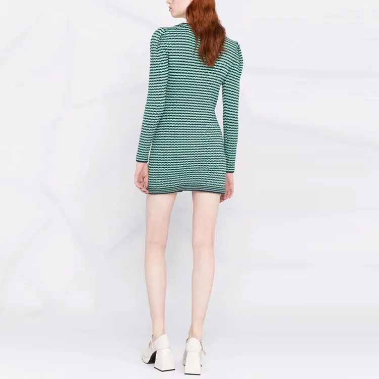 Self portrait FW21 Long Sleeved Dress Women's Green-3