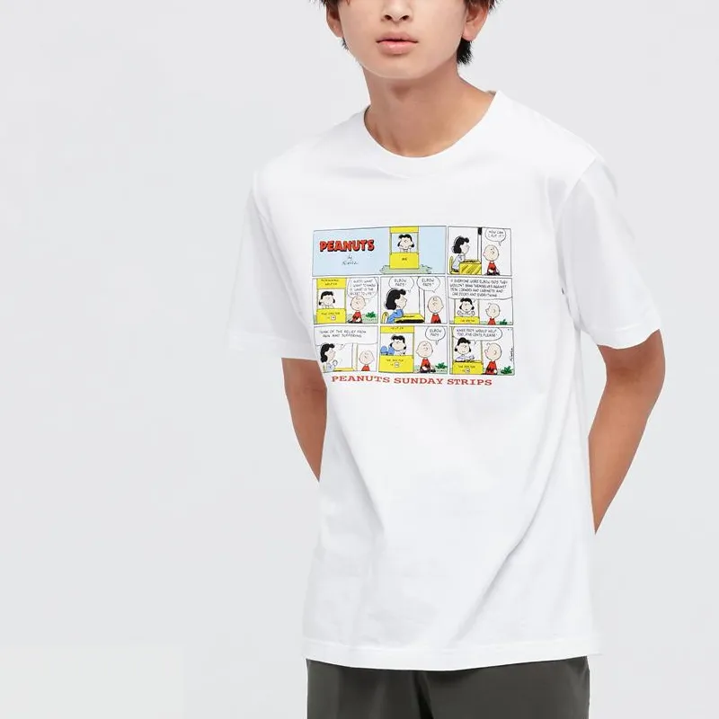 UNIQLO Drop Shoulder Sleeve T Shirt Unisex White-1