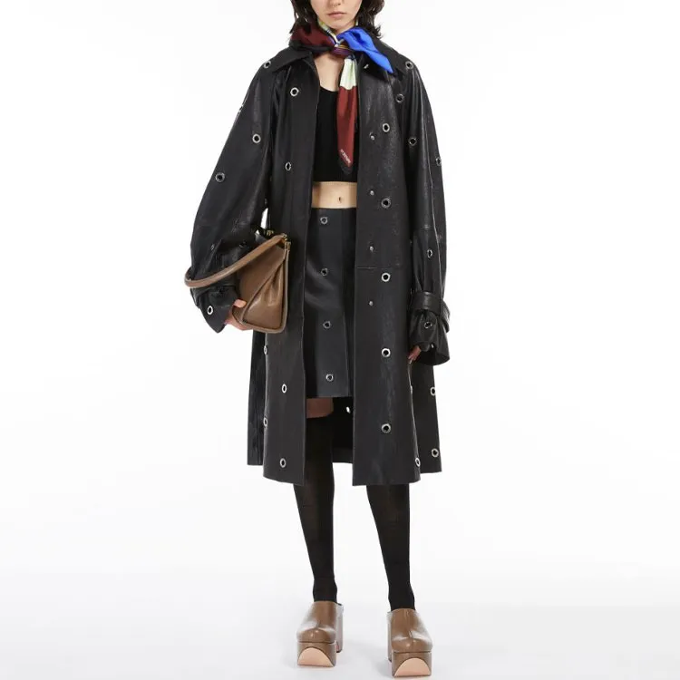 SportMax Leather Jackets Women's Black-2