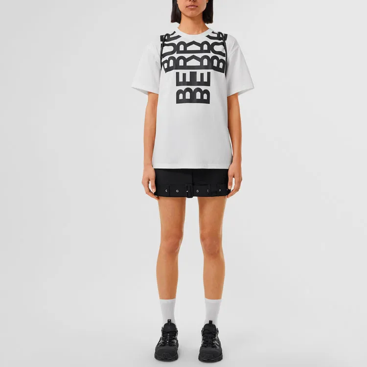 Burberry Carrick Logo Print T Shirt 'White'-1
