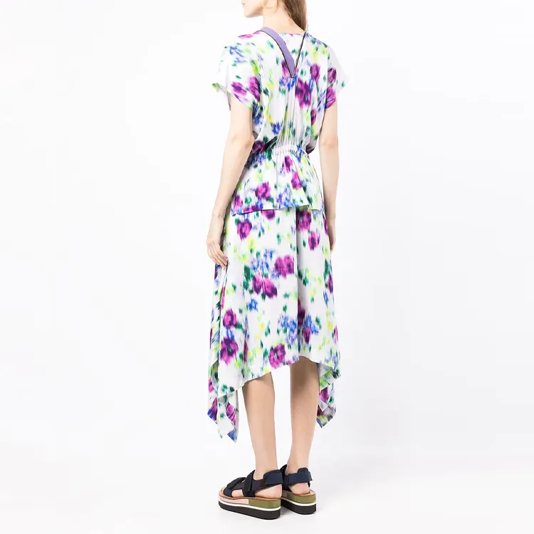 KENZO Floral Printed Zip Detailed Midi Dress-3